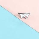 Women Men Brooches Pin Paper Plane Enamel Lapel Badges Jewelry (XZ2461)