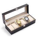 Broadroot 6 Slots Wrist Watch Display Case Box Jewelry Storage Organizer With Co