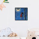 DIY Paint By Number Kit Little Girl Looking at The Moon No Frame Home Decor