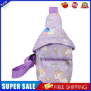 Cute Cartoon Print Chest Bag Children Hats Nylon Messenger Bags (Purple)