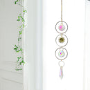 Crystal Wind Chime Star Moon Pendant Colorful Beads Hanging Drop Decor (B) Newly