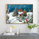 5D DIY Full Drill Cross Stitch Christmas Carriage Diamond Painting Embroidery
