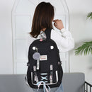 Casual Backpack Large-capacity School Backpacks Pompom Bookbag for Teen Boy Girl