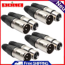 8pcs XLR Connector 3Pin Audio Microphone MIC XLR Male Plug Female Jack Adapter