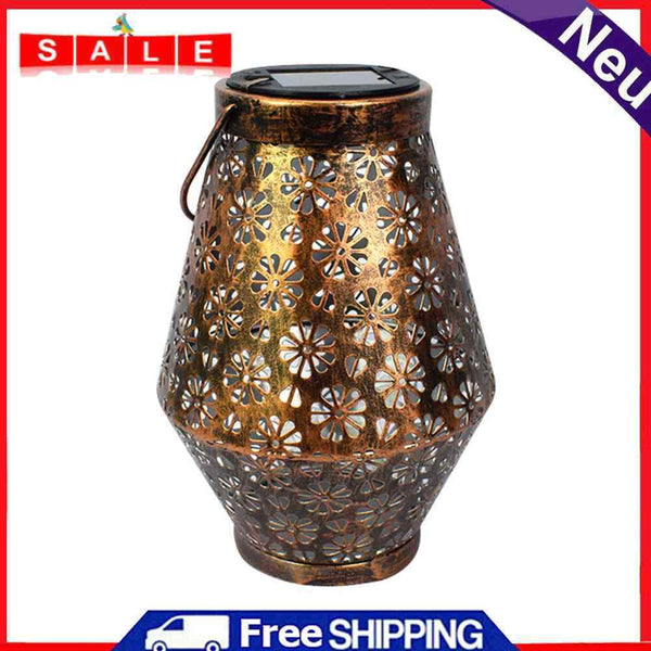 Solar Projection Lamp Outdoor LED Portable Wall Hanging Lantern for Garden Decor