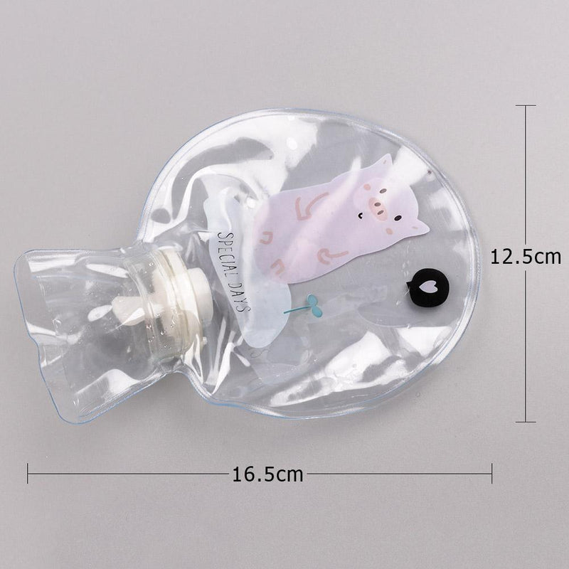 Cartoon Hot Water Bottle Cute Hand Warmer Water Injection Storage Bag (Pig)