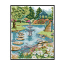 2 Beaches DIY Full Embroidery Waterfront Garden Printed Cross Stitch Kit Craft