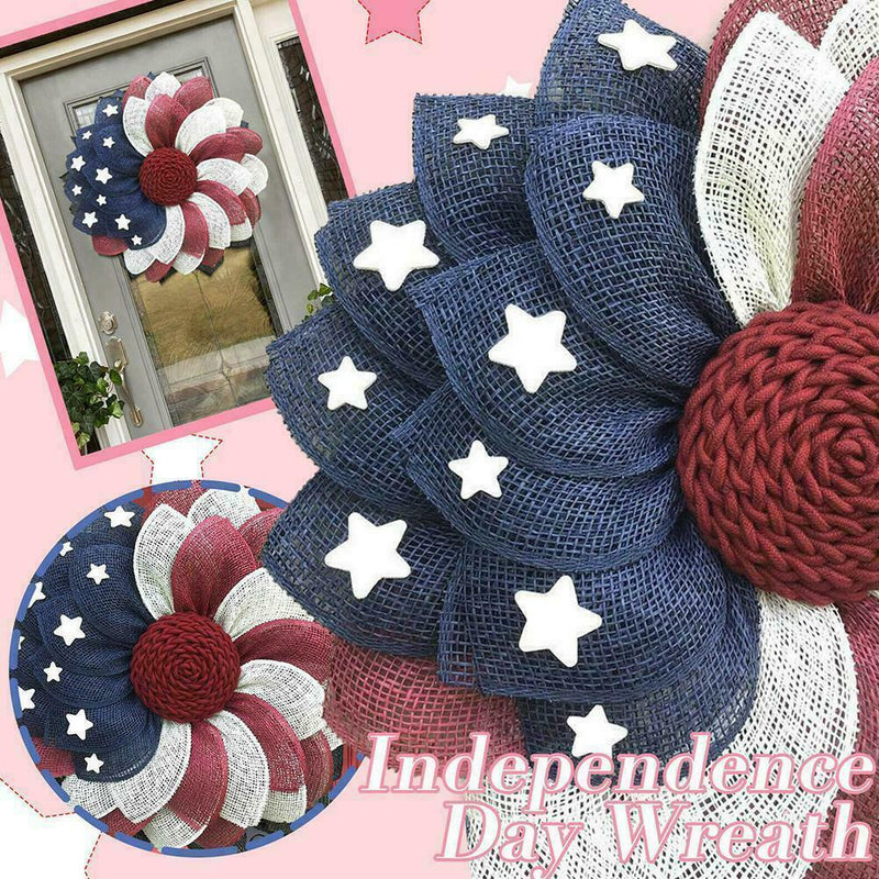 Patriotic Independence Wreath For Front Door Fourth of Wreath Decor July L3B0