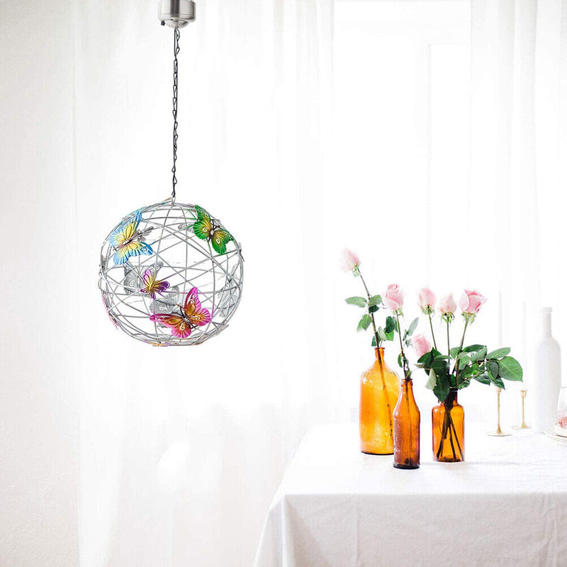 Hanging Solar Luminous Butterflies Round Ball Light Decorative Lighting Lamp