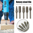 5pcs Woodworking Steel File Carving Hand Tool 6mm Shank Drill Bit Metal Grinding
