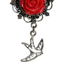 Acrylic Ear Gauge Plug Alloy Rose Ear Expander Unisex Jewelry(Red)(10mm)