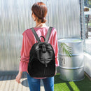 Fashion Women PU Leather Solid Color Knapsack Casual Travel Student Handbags