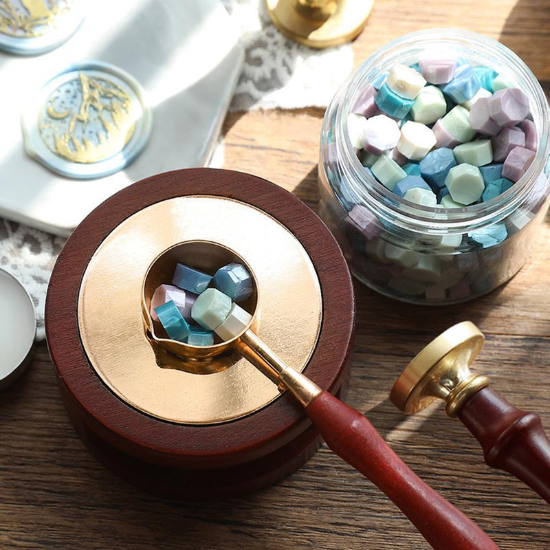 Retro Wax Seal Wood Melting Oven Furnace Wax Pot Beads Sticks Heater (A)