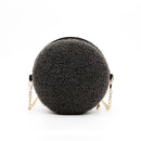 Fashion Plush Crossbody Handbag Women Small Round Chain Shoulder Messenger Bag