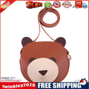 Cute Cartoon Bear Wallet Kids Storage Sling PU Shoulder Mini Bags/Brown