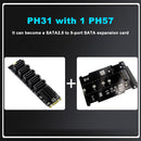 5 Ports Expansion Card M2 NGFF B-Key SATA to SATA3 Adapter Cards Support SSD HDD