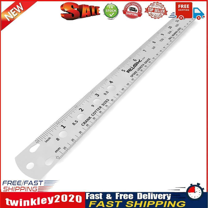 Bicycle Spoke Ruler Gauge Crank Locking Screw Ball Bearings Measuring Tool Newly