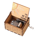 Wooden Carved Retro Hand Crank Music Box You Are My Sunshine Music Box (B) Newly