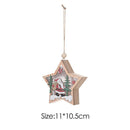 Wooden Star Pendant Christmas Tree LED Fairy Light Ornaments (Santa Claus)