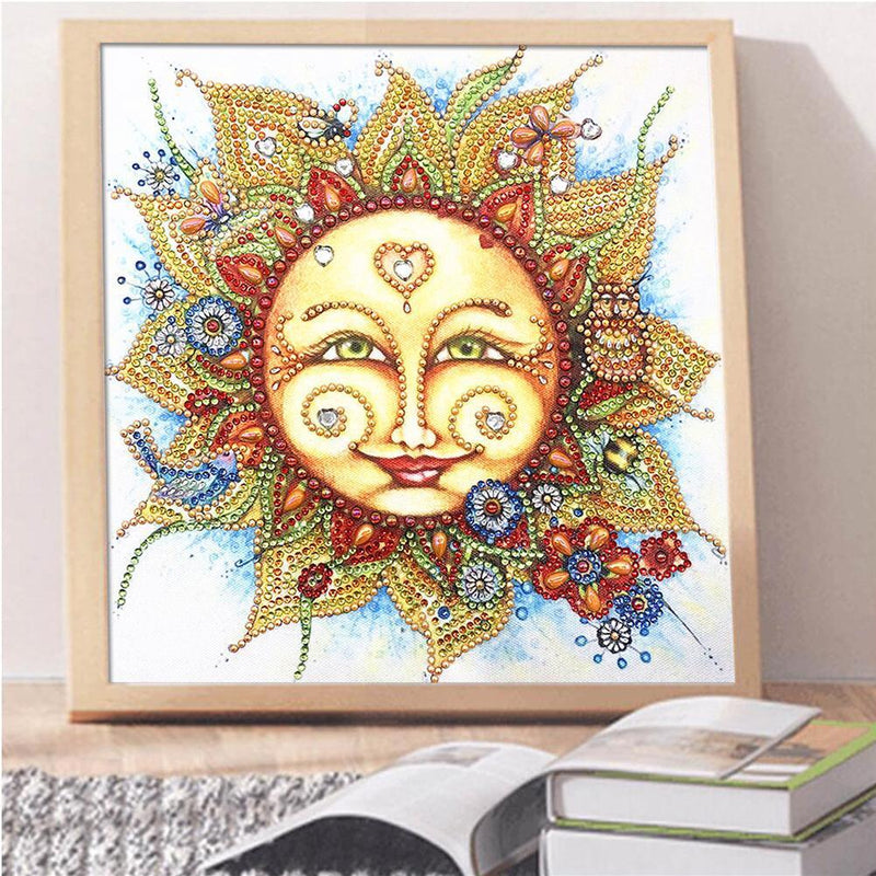 5D DIY Special Shaped Diamond Painting Sun Embroidery Kit Home Living Room Decor