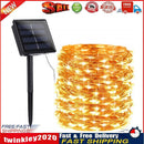 100 LED 12m Solar Copper Wire Lamp Decorative String Light (Warm White) Newly