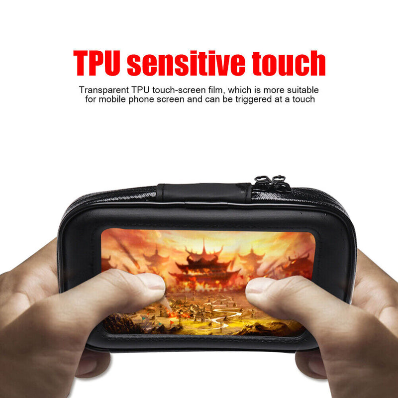 Waterproof MTB Bike Bag Front Top Tube Touch Screen Mobile Phone Holder Cas