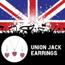 Heart-shape Necklace & Earrings Set Union Jack Jubilee Pendants Birthday V5G8