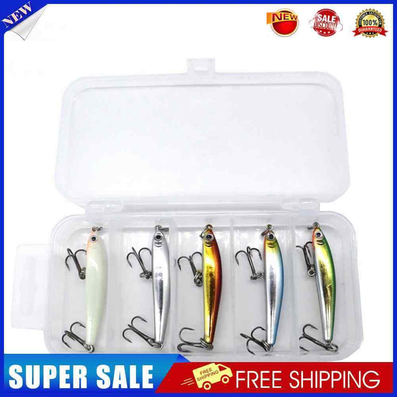 5pcs Fishing Lures 3.5g 5cm Minnow Lure Hard Bait Crankbait Wobbler Tackles