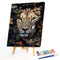 Oil Paint By Numbers Flowers Lion Frameless Picture Craft Kit for Living Ro