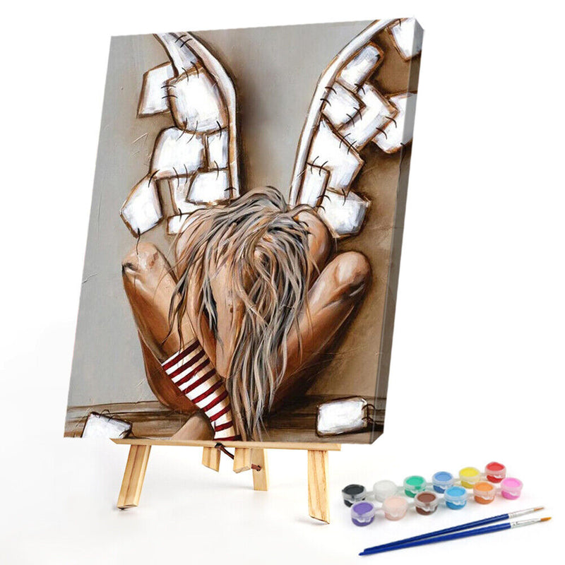DIY Paint By Numbers Kit Broken Angel Acrylic Paint Gift Wall Decor Art Craft