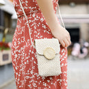 Women Straw Shoulder Crossbody Bag Handmade Woven Fashion Summer Ladies Handbag