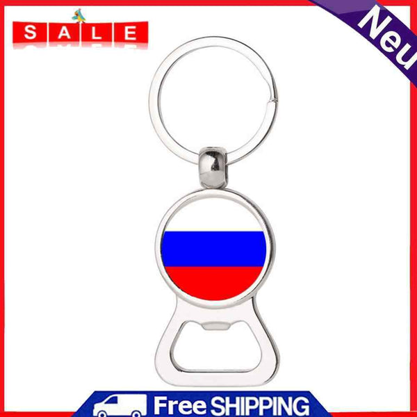 Russian National Flag Bottle Opener Gem Keychain Multifunctional Car Key Ring