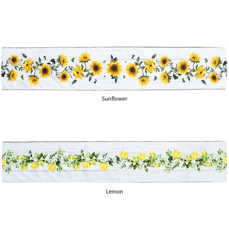Decorations Cotton Linen Lemon Table Runner Sunflower Tablecloth Triangle