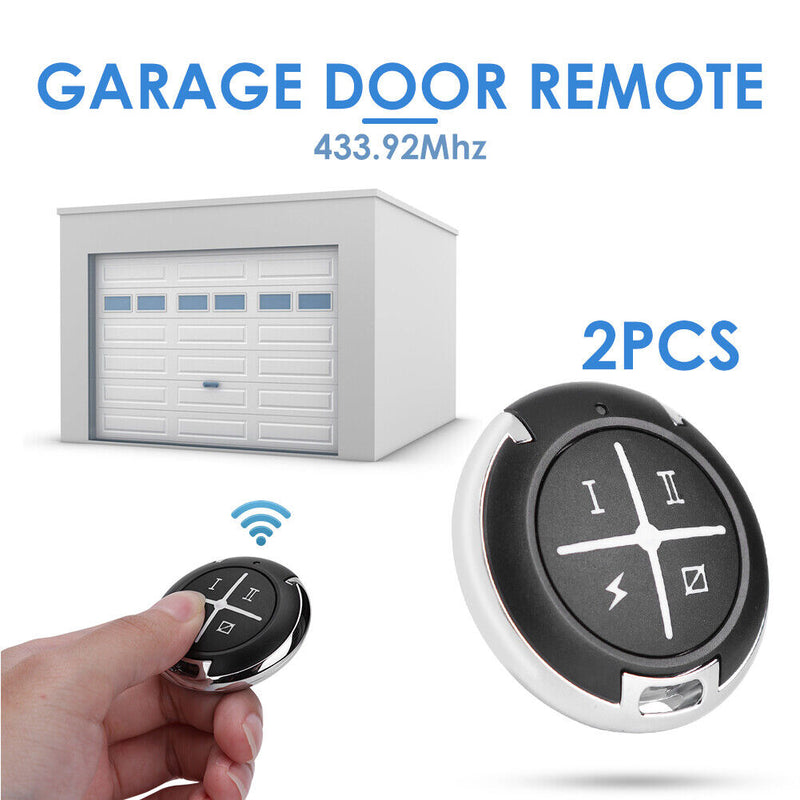 Round 433MHz Remote Control Garage Door Electric Gate Clone Key Fob (2pcs)