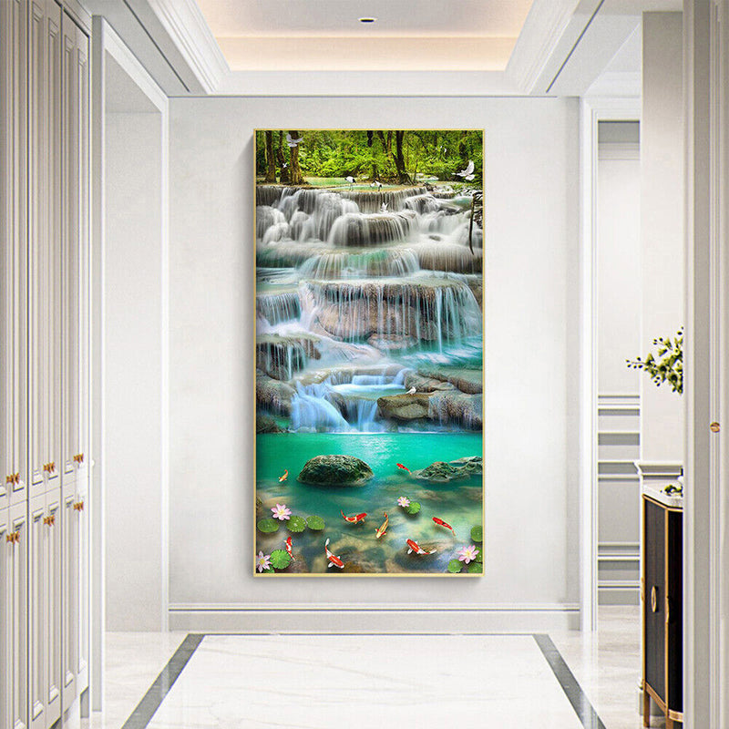 Waterfall Oil Paint By Numbers DIY Handpainted on Canvas Wall Art Picture Crafts