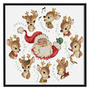 Full Embroidery Counted Elk Santa Claus 14CT DIY Needlework Sets Home Decor