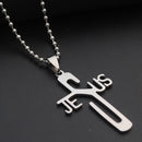 Christian Symbol Jesus Cross Stainless Steel Pendant Necklace Coopper Chain
