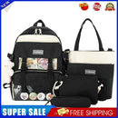 #A 4Pcs /Set Women School Backpacks Teenagers Girls Student Book Bag Satchel Moc