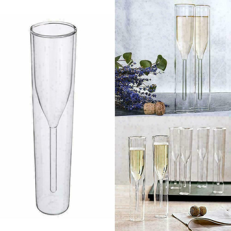 Double layer Cocktail Glass Crystal Champagne Cup Goblet T6U0 Transparent P3N4