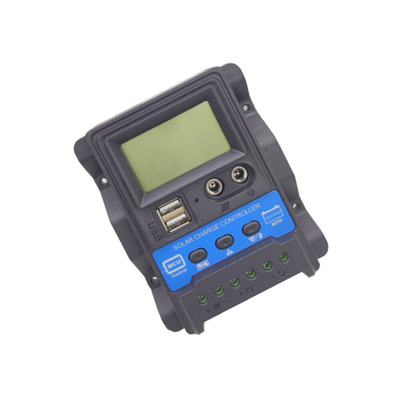 12V/24V PWM LCD Auto Solar Charger Controller w/ Light Time Control (30A) Newly