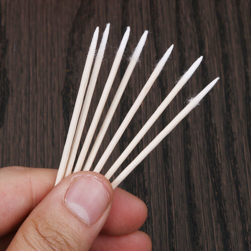 300pcs Wooden Handle Cotton Swab Makeup Applicator Medical Swabs