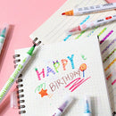 Double Head Paint Pen Drawing Tools Fluorescent Marker Highlighter Pen Set