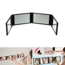 Foldable Type Makeup Mirror Pocket Red 4 Folds Panel Mirror I6S9 Side B5U4 Y2B8
