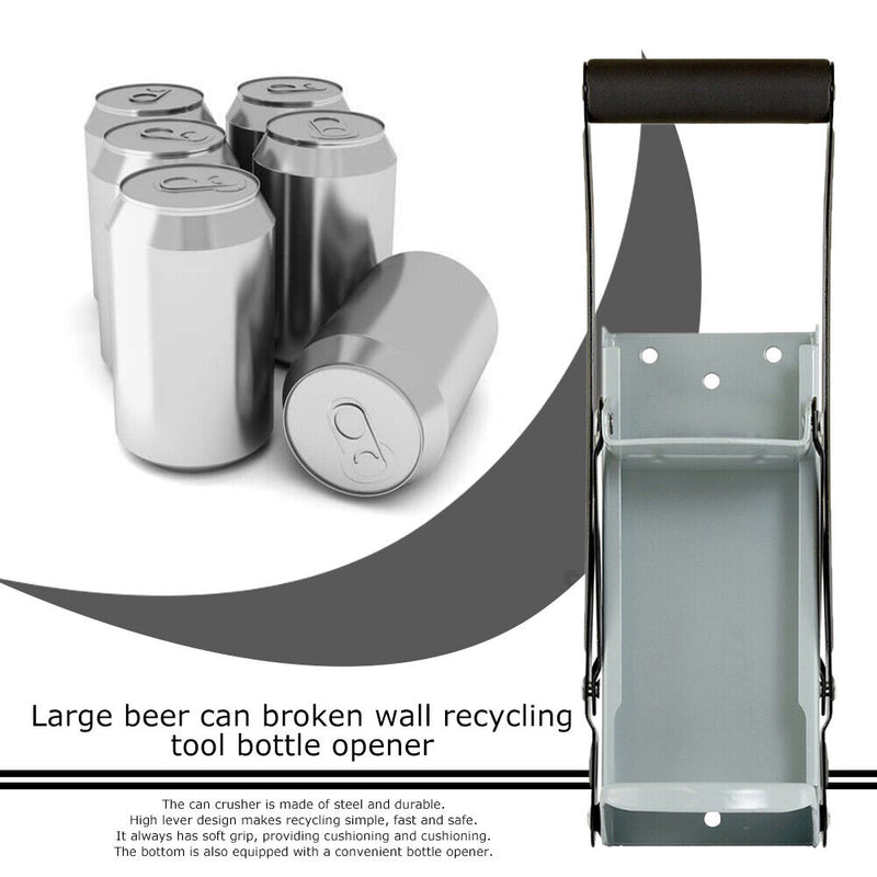 16oz Can Crusher Wall Mounted Beer Soda Bottle Smasher Home Recycling Tool