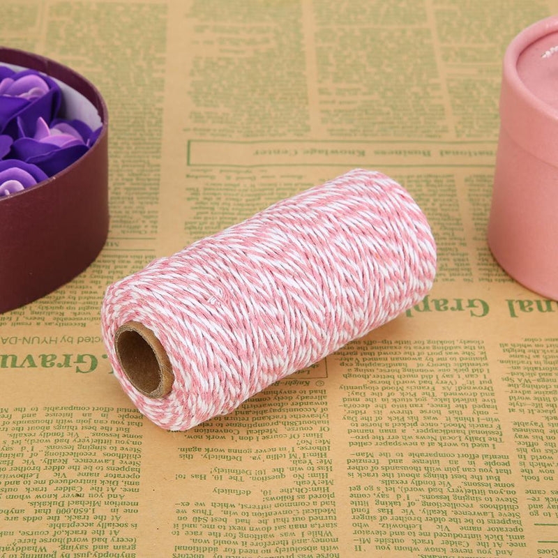 1 Roll 100 Meters 2Ply Cotton Twine DIY Weaving Handmade Craft Rope (Pink) Newly