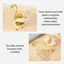Light luxury Fruit Spoon High-end Metal Swan Base Holder Metal Coffee Spoon Set