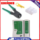 Ethernet Cable Tester Kit Crimp-Crimper Pliers + 100pcs RJ45 CAT5 Cat5e Connector