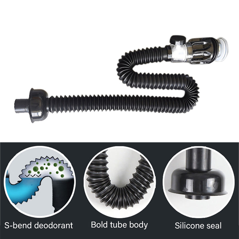 Flexible Deodorant Sink Drain Pipe ABS Material - Lightweight Expandable Pi