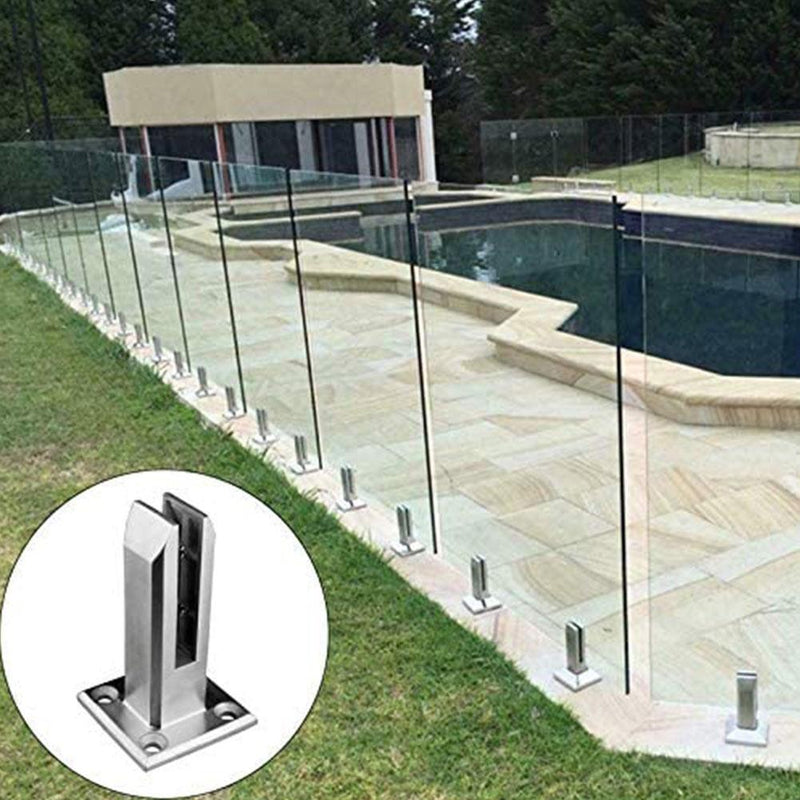 Railing Clamp Glass Clip Floor Standing Stairs Balconys Pool Spigots-Balustrade.