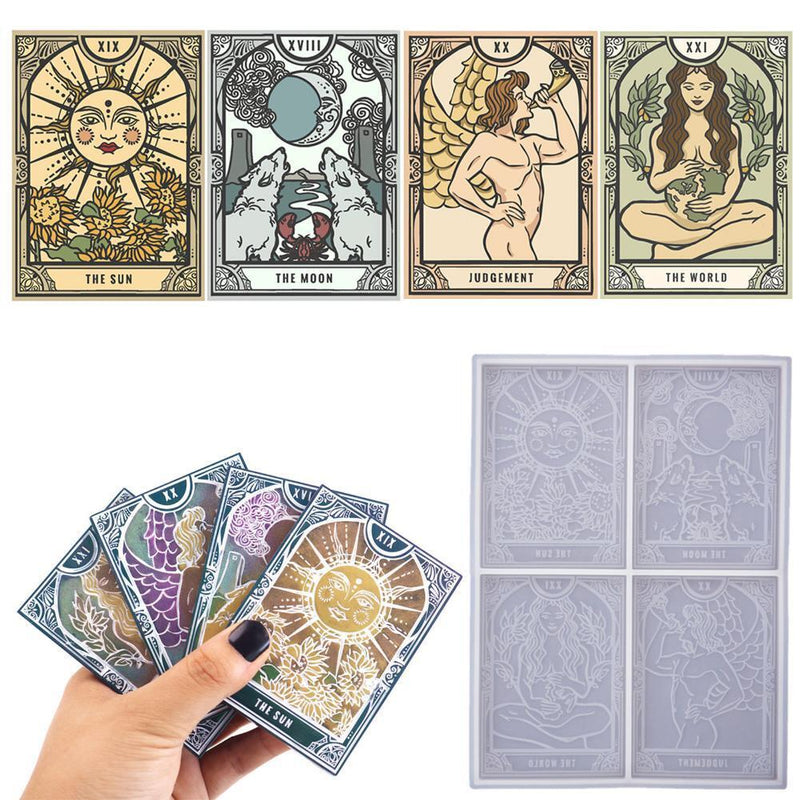 Tarot Card Molds 22 Silicone Full Set Cards Molds for Casting DIY (White)
